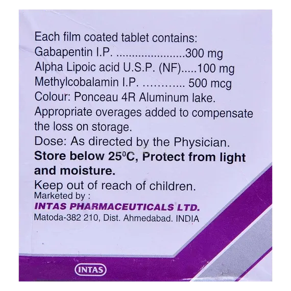 gabapin plus 300mg tablet 10's
